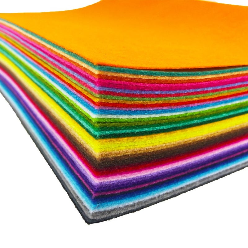 flic-flac 48pcs Felt Fabric Sheet Assorted Color Felt Pack DIY Craft Squares Nonwoven (25cm * 25cm) - Image 1
